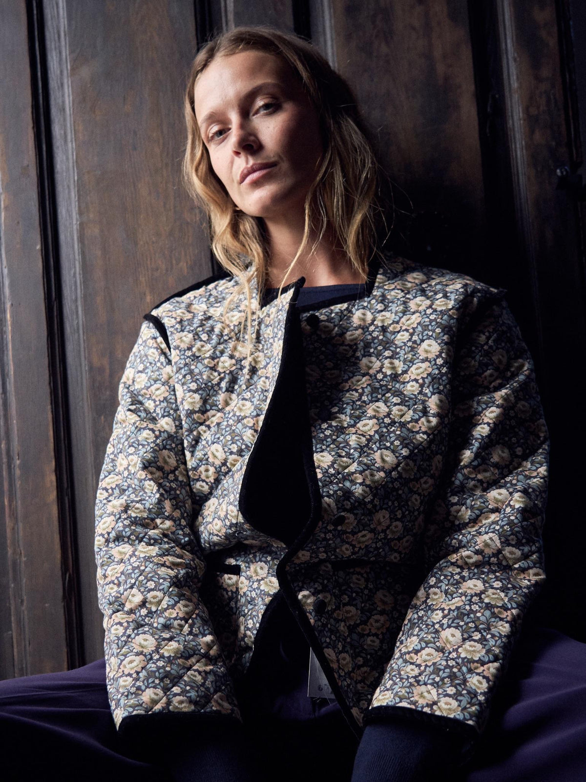 Navy Floral Anais Women Jacket