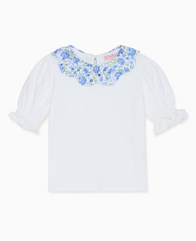 Dusty Blue Floral Analia Girl Top