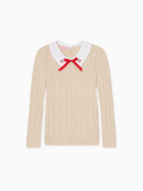 Oatmeal Angela Cotton Girl Jumper