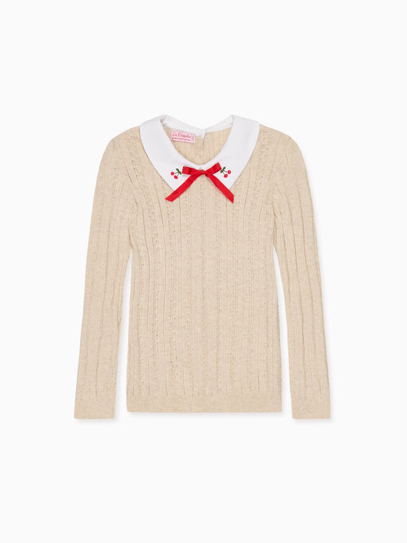 Oatmeal Angela Cotton Girl Jumper