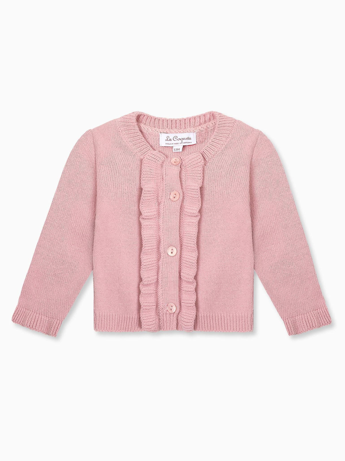 Dusty Pink Angela Merino Baby Girl Cardigan
