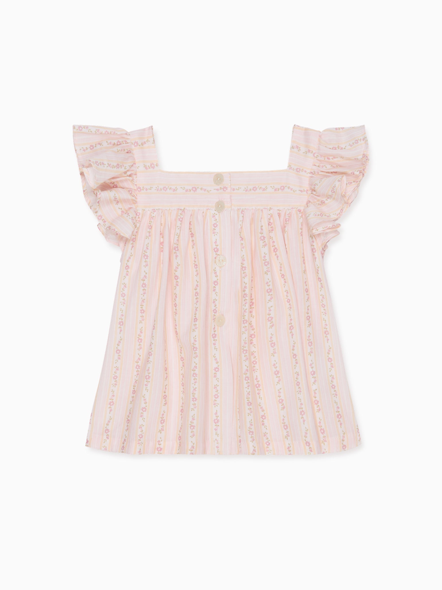 Pink Floral Stripe Anika Baby Girl Shirt