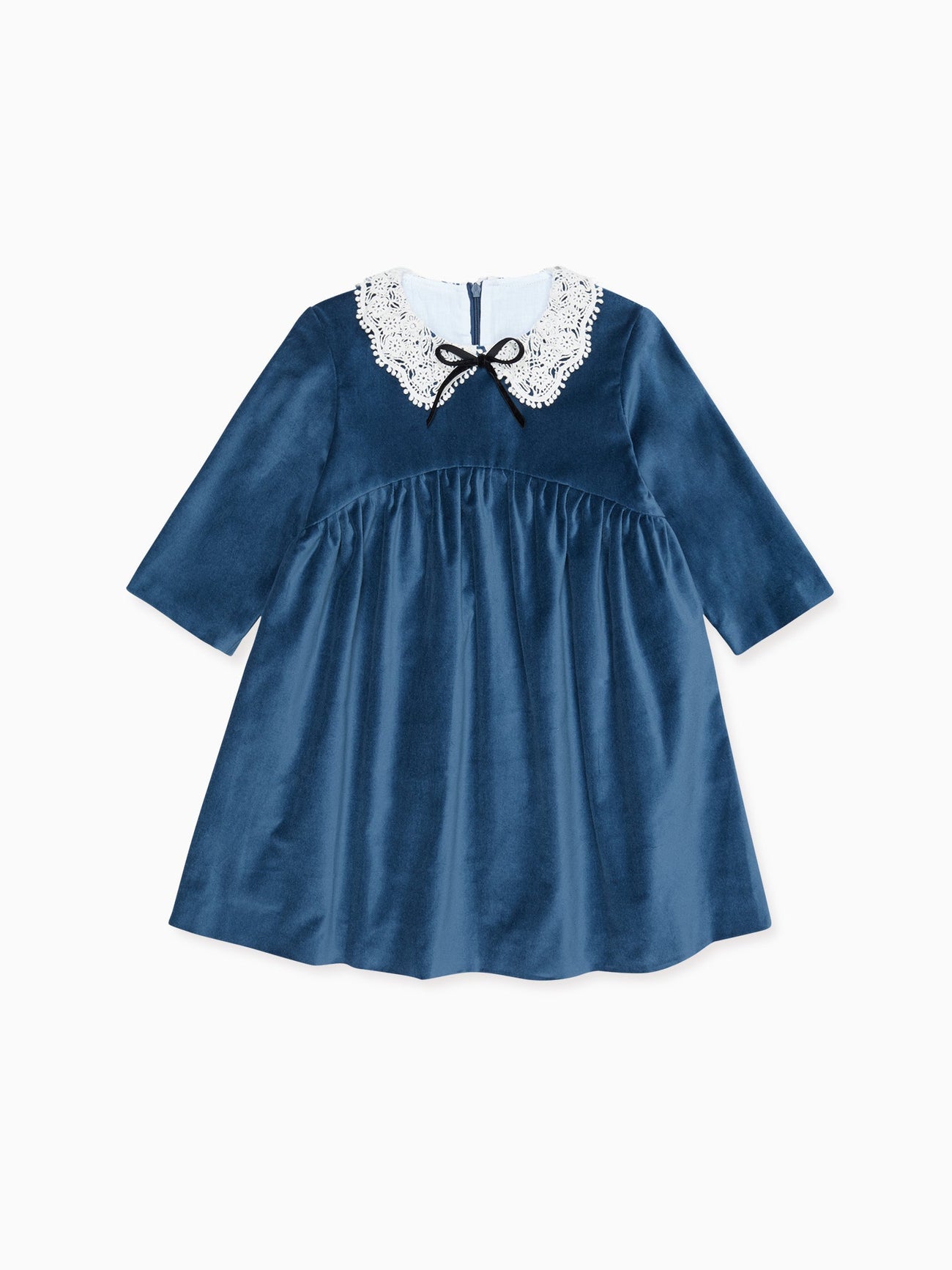 Blue Antonella Girl Velvet Dress