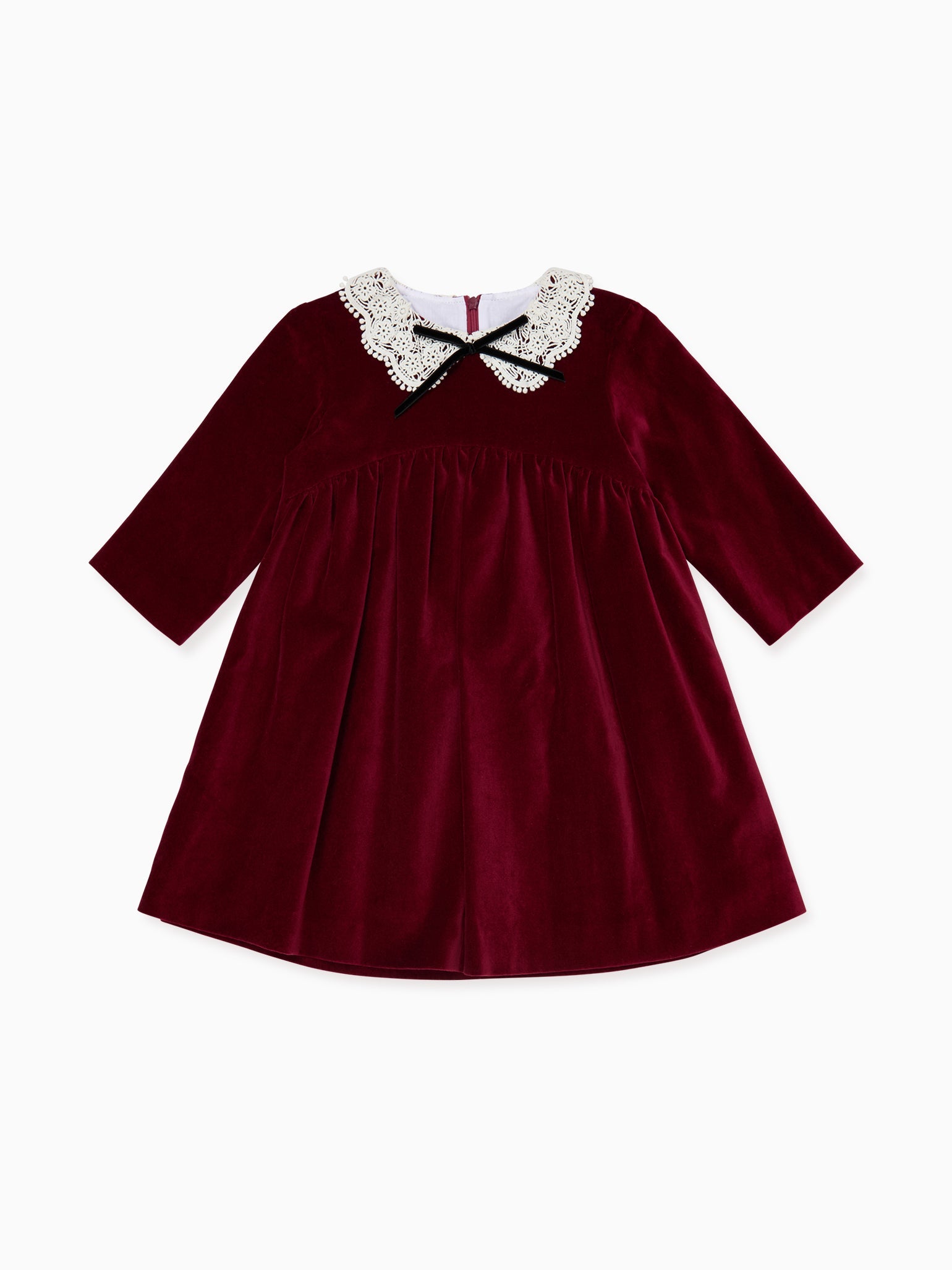 Burgundy Antonella Velvet Girl Dress