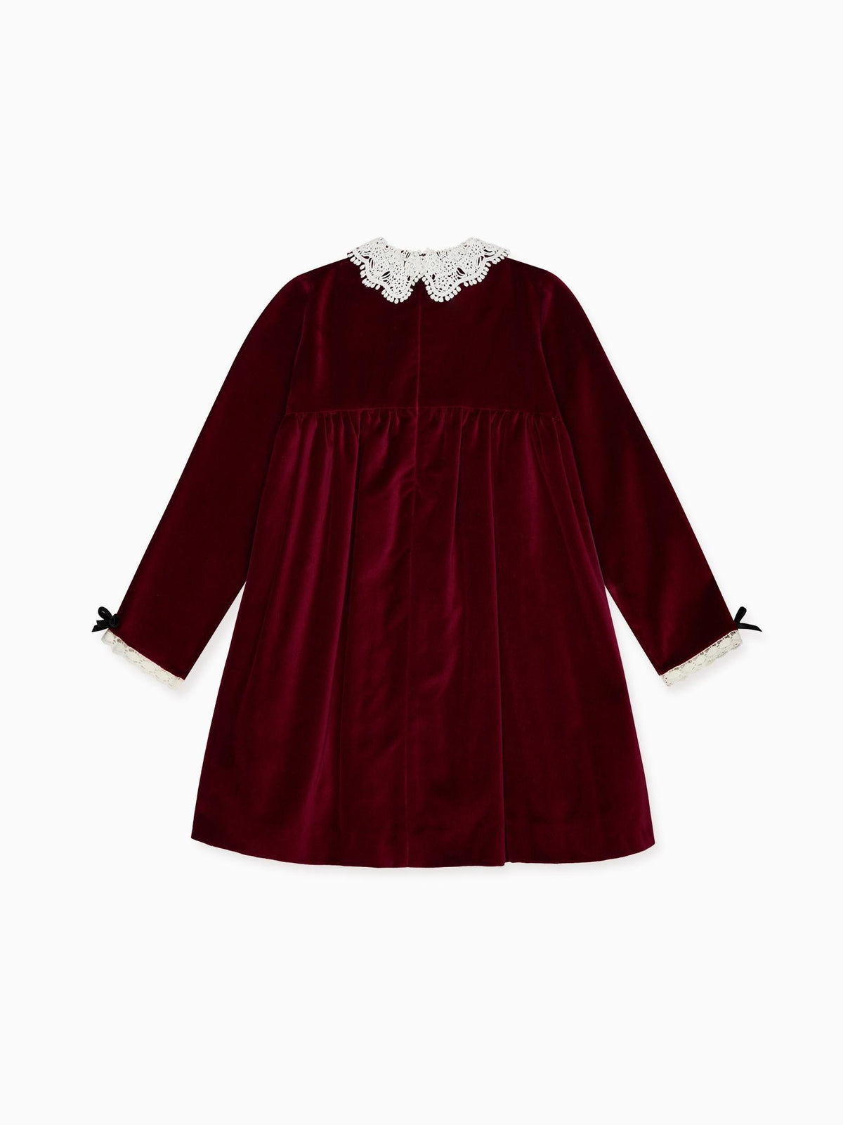 Burgundy Antonella Velvet Girl Empire Dress