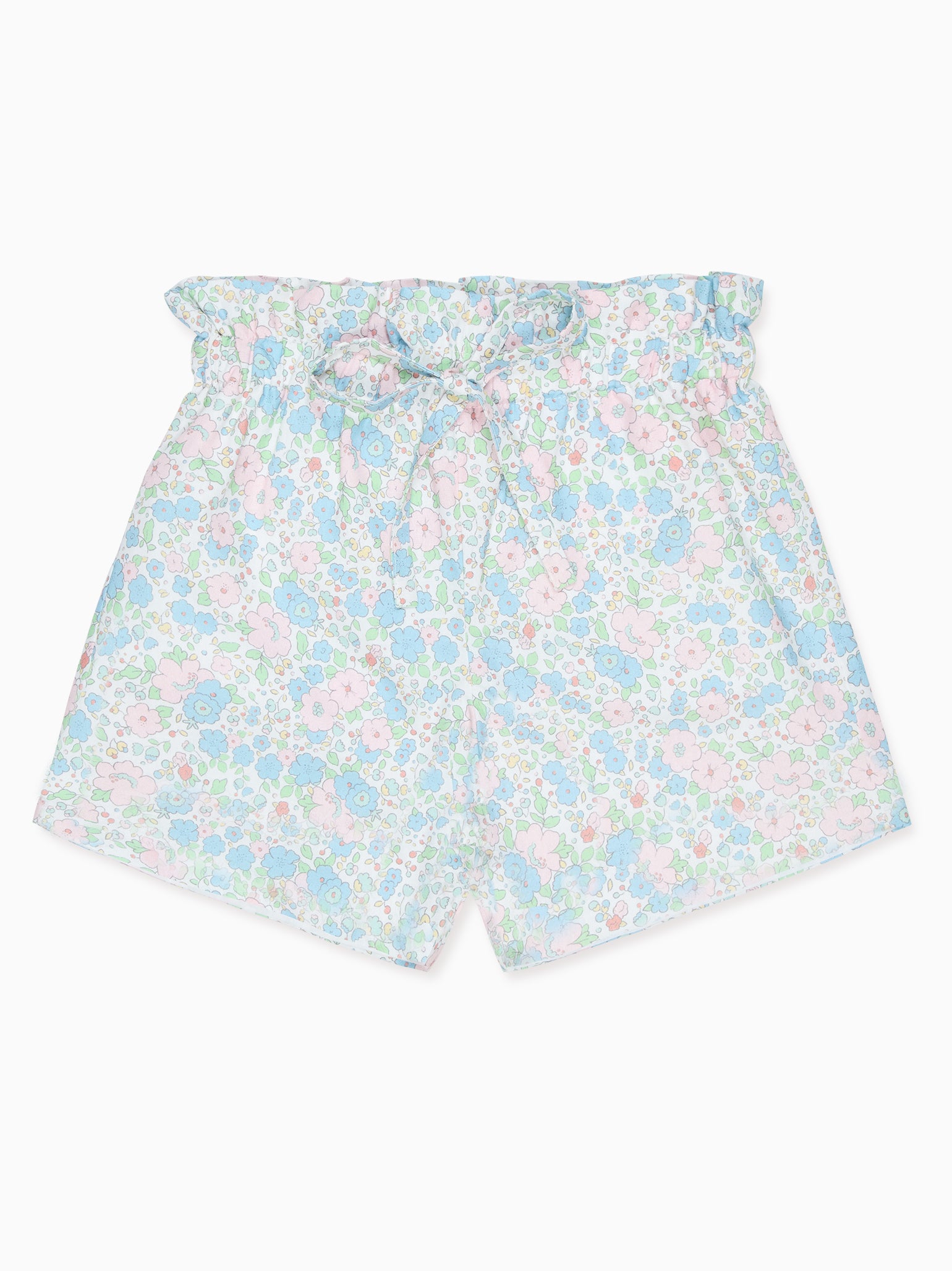 Blue Floral Antonia Cotton Girl Shorts