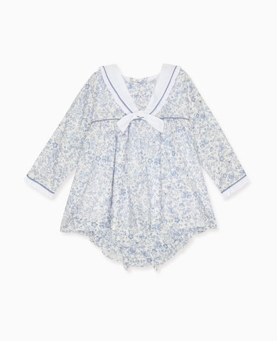 Dark Blue Floral Aranda Baby Girl Set