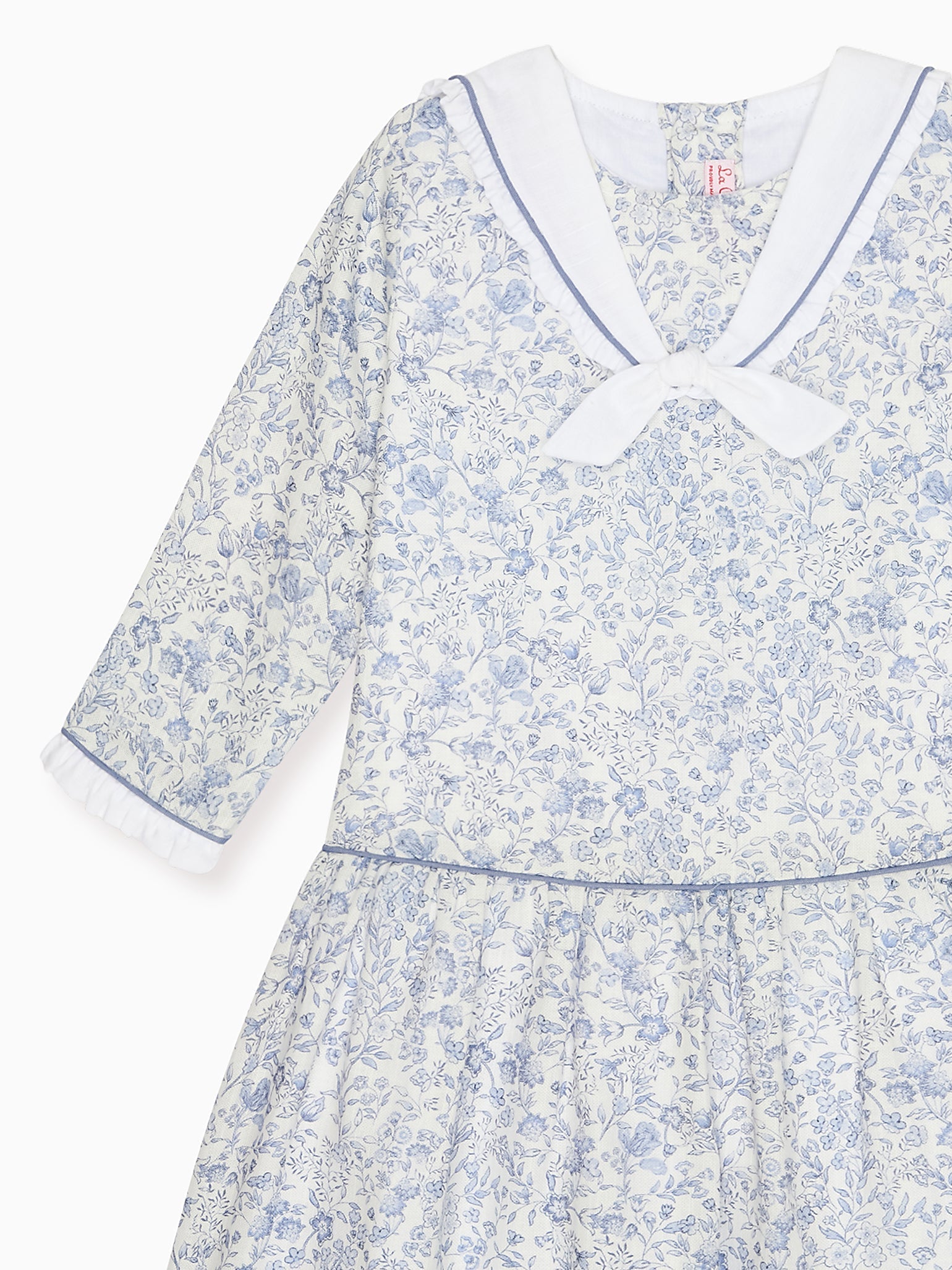 Dark Blue Floral Aranda Girl Drop Waist Dress