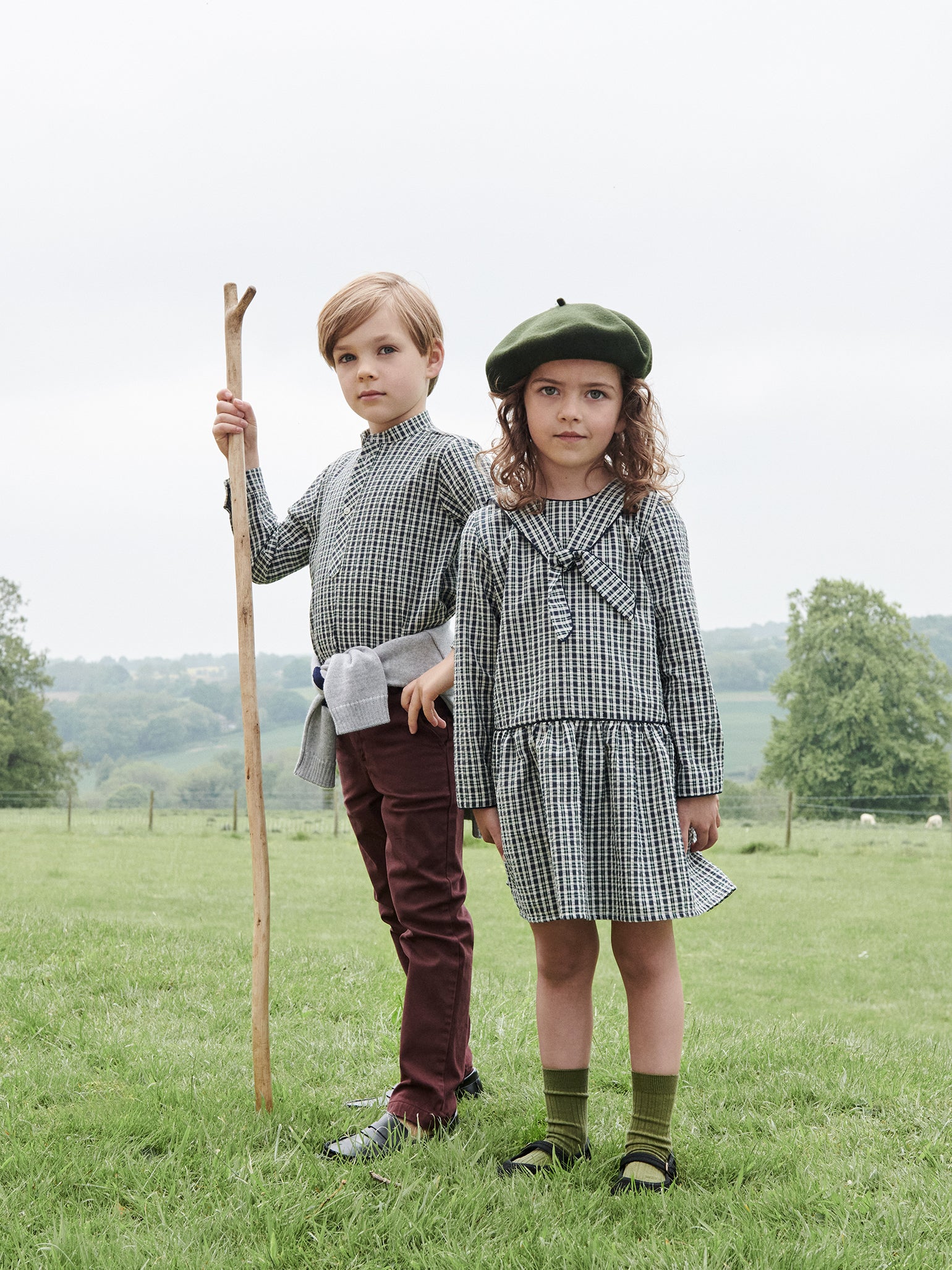 Navy Tartan Mateo Long Sleeve Boy Shirt