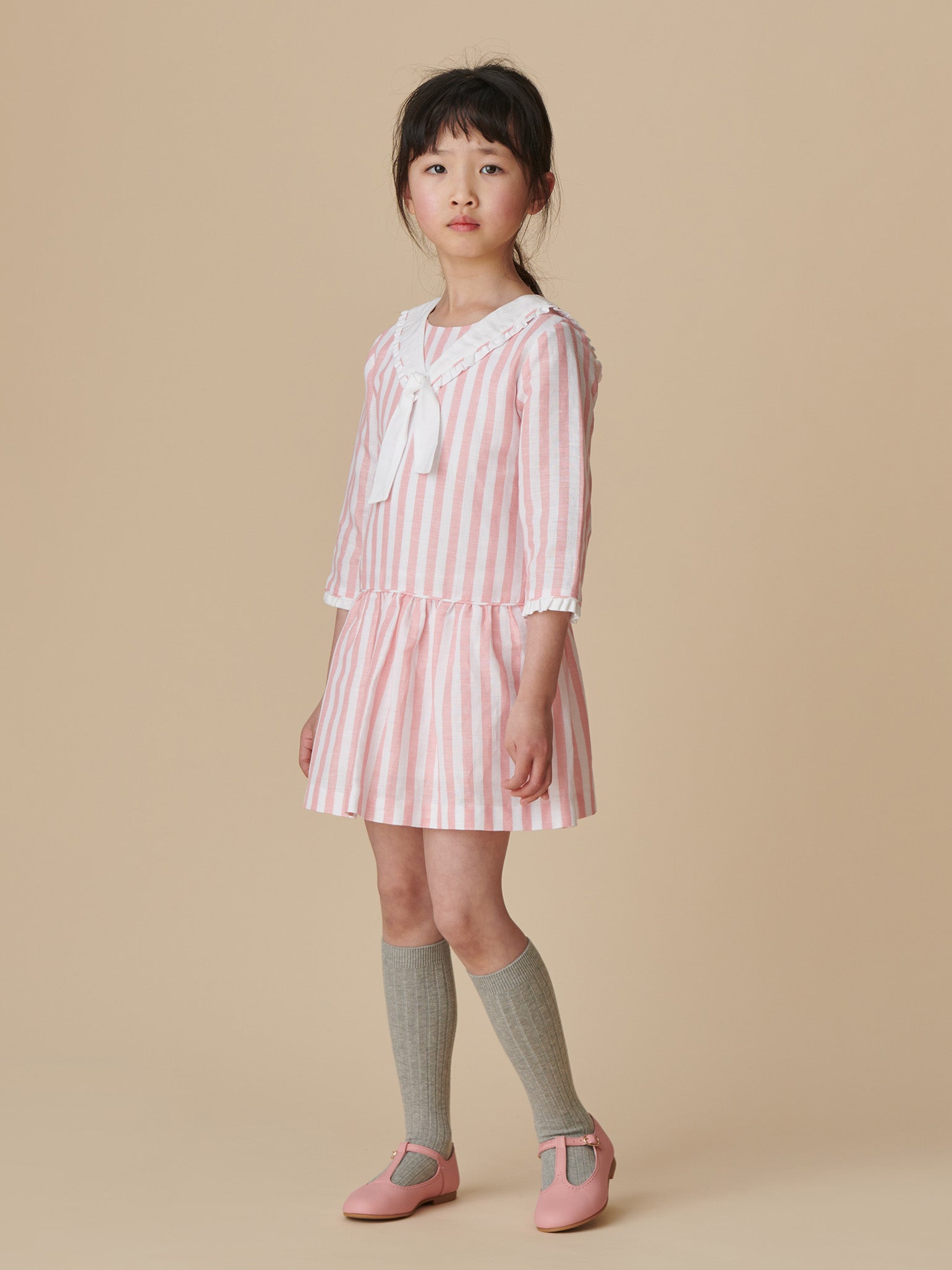 Pink Stripe Aranda Girl Drop Waist Dress