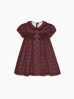 Red Tartan Arcadia Girl Hand-Smocked Dress