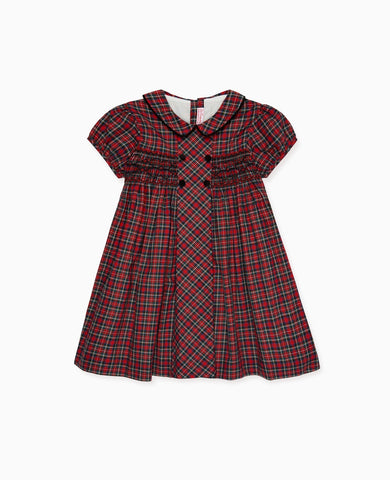 Red Tartan Arcadia Girl Hand-Smocked Dress