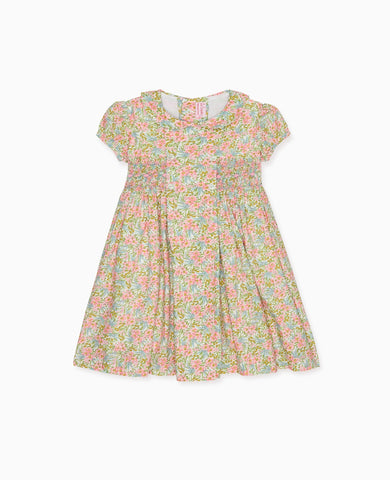 Pink Floral Arcadia Girl Made With Liberty Fabric Hand-Smocked Dress