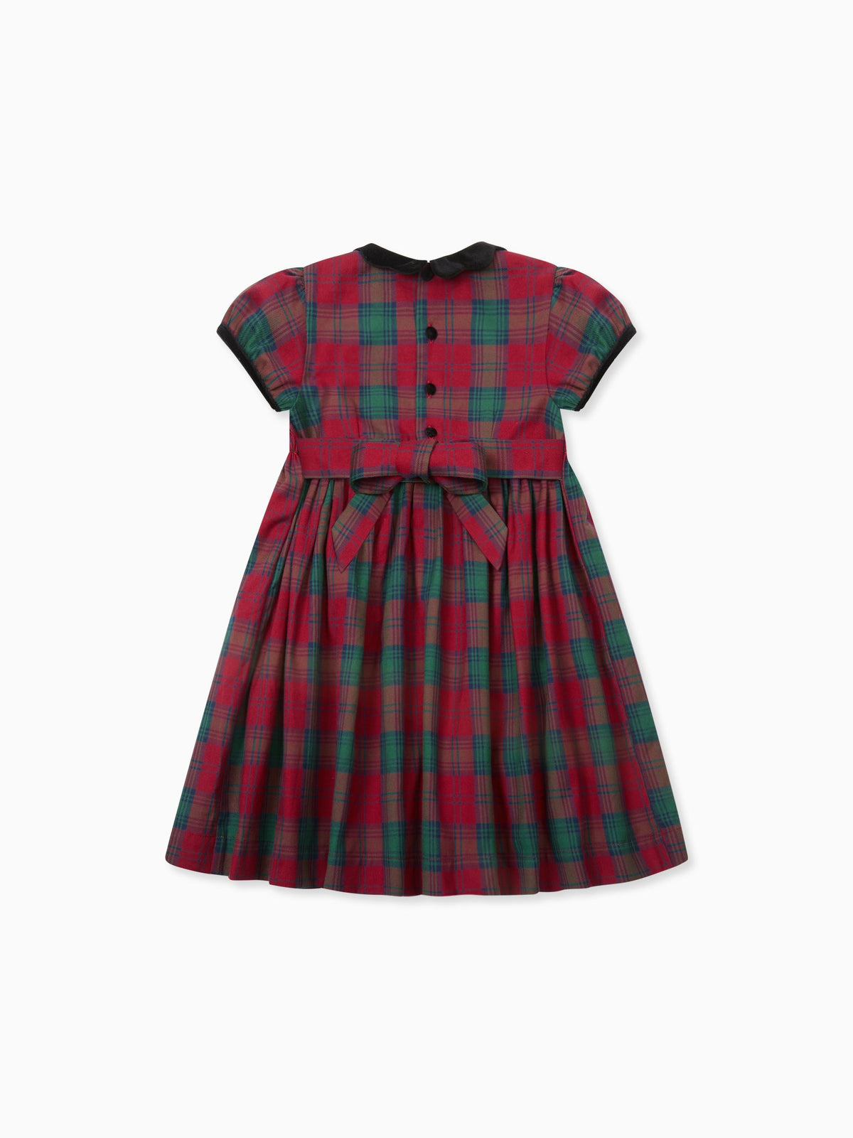 Green Tartan Arcadia Girl Hand-Smocked Dress