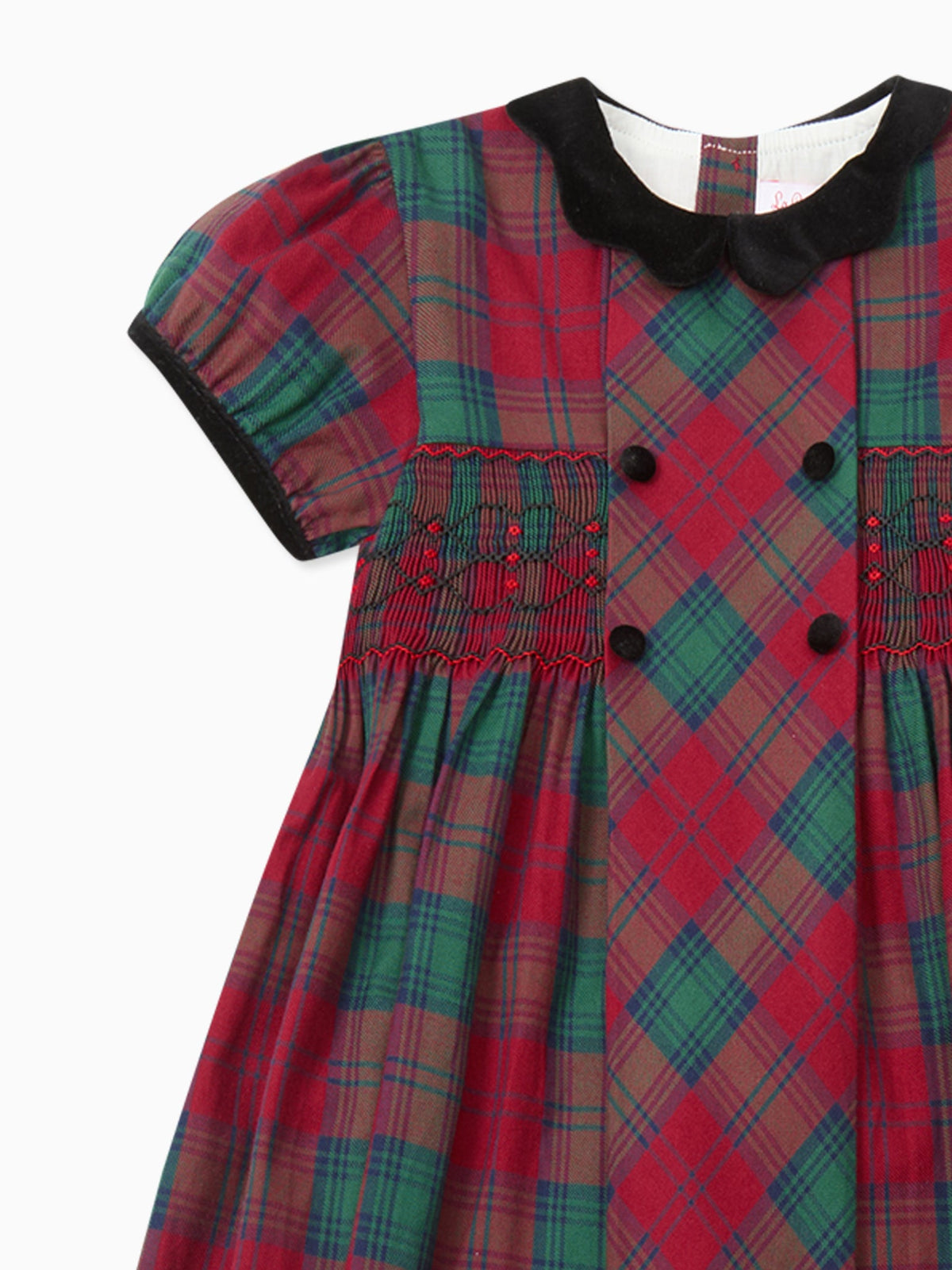 Green Tartan Arcadia Girl Hand-Smocked Dress