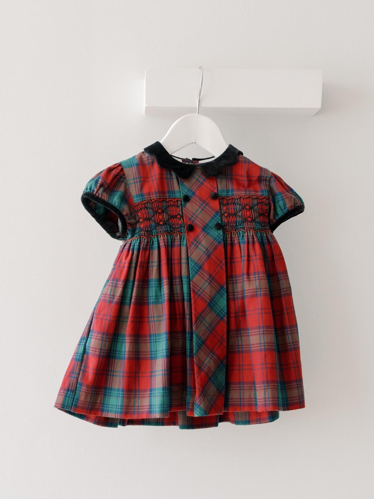 Green Tartan Arcadia Baby Girl Hand-Smocked Set
