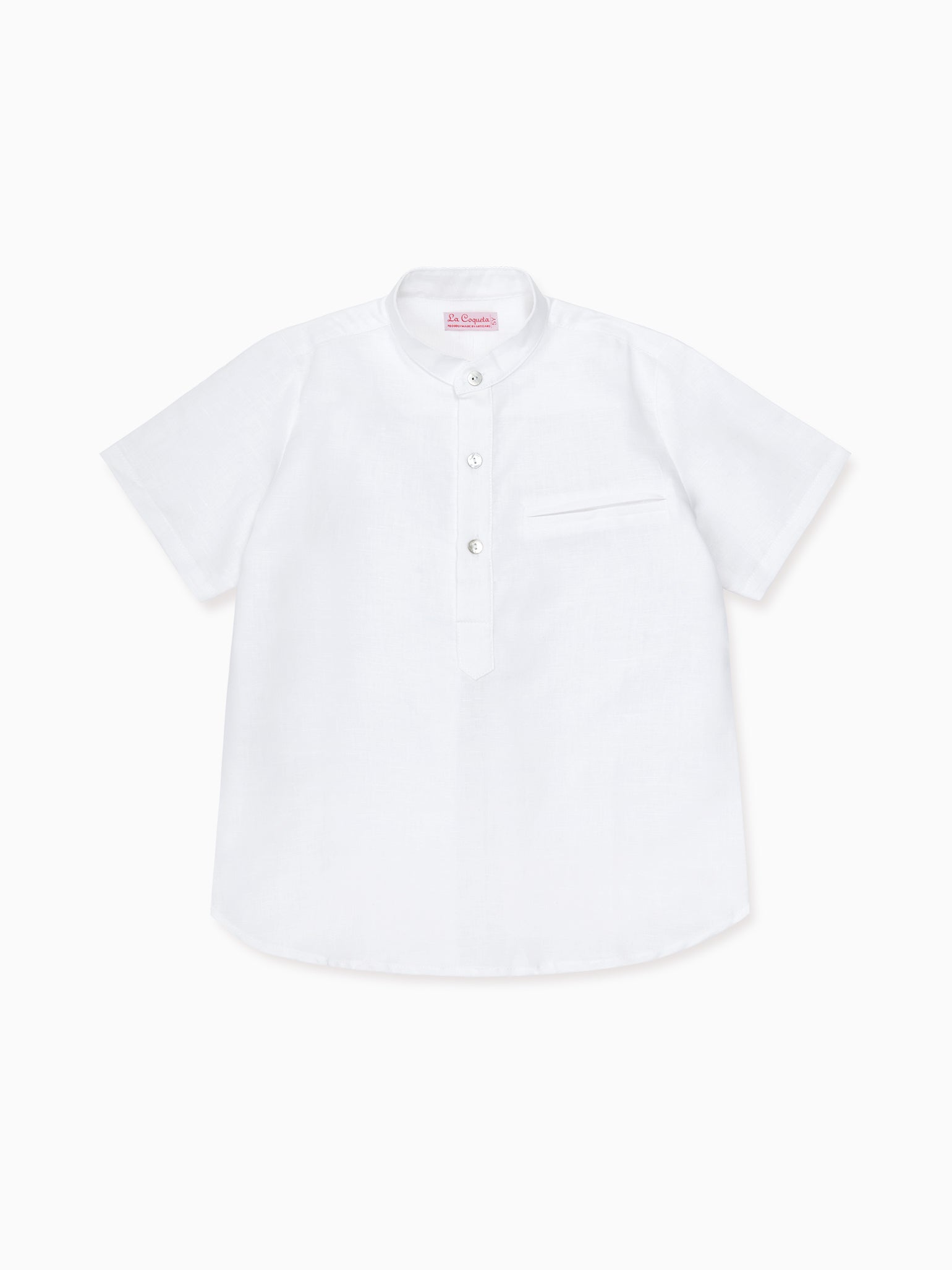 White Arcos Linen Mix Boy Shirt