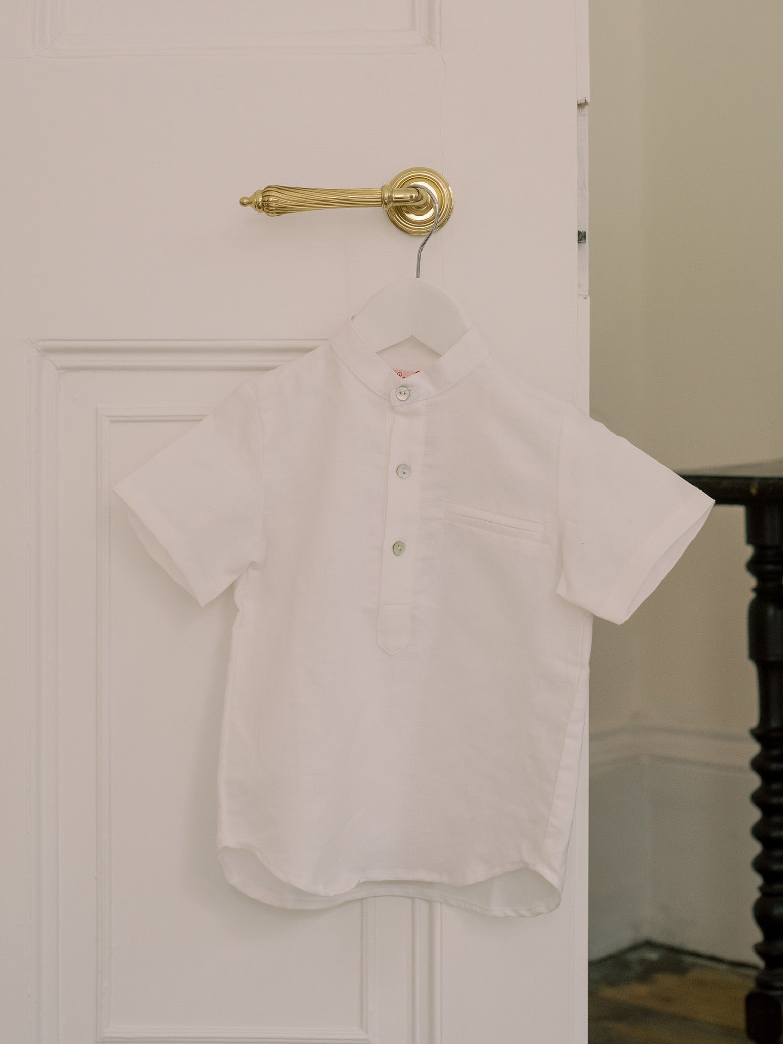 White Arcos Linen Mix Boy Shirt