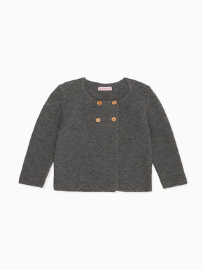 Grey Melange Arias Merino Baby Cardigan