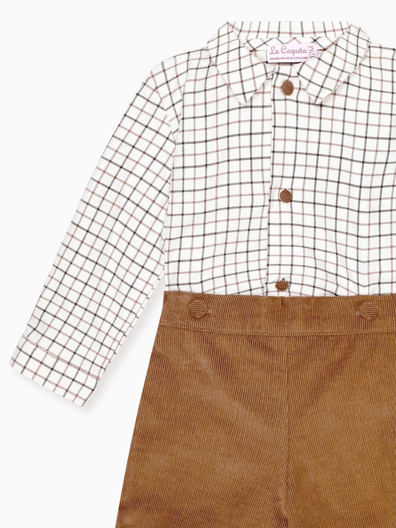 Caramel Check Arlo Baby Boy Set