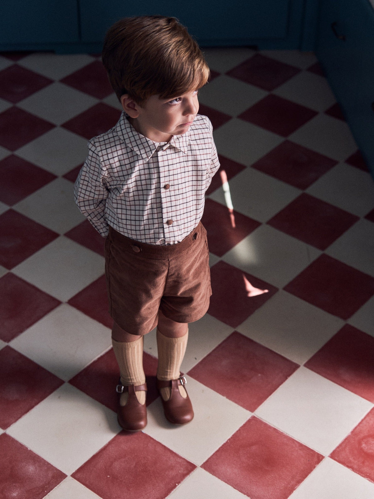 Caramel Check Arlo Baby Boy Set