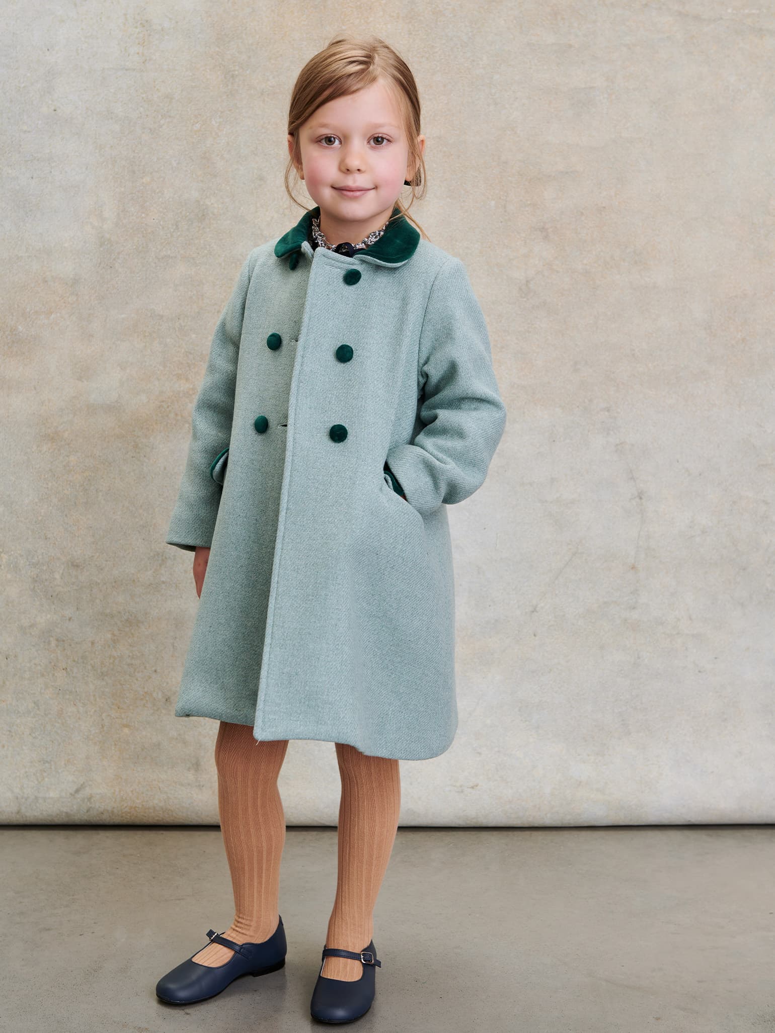 Girls grey wool clearance coat