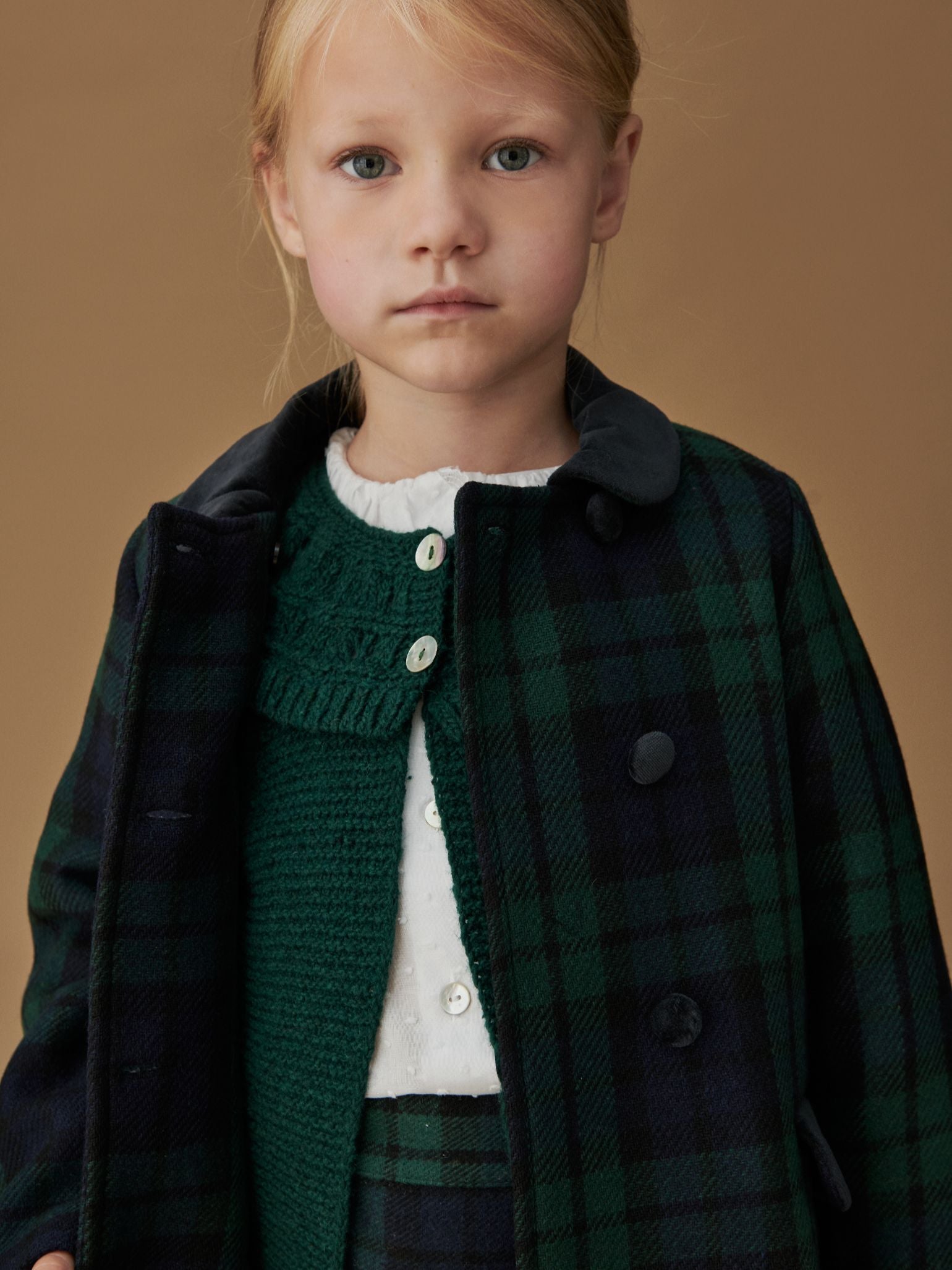 Green Tartan Arrieta Girl Coat
