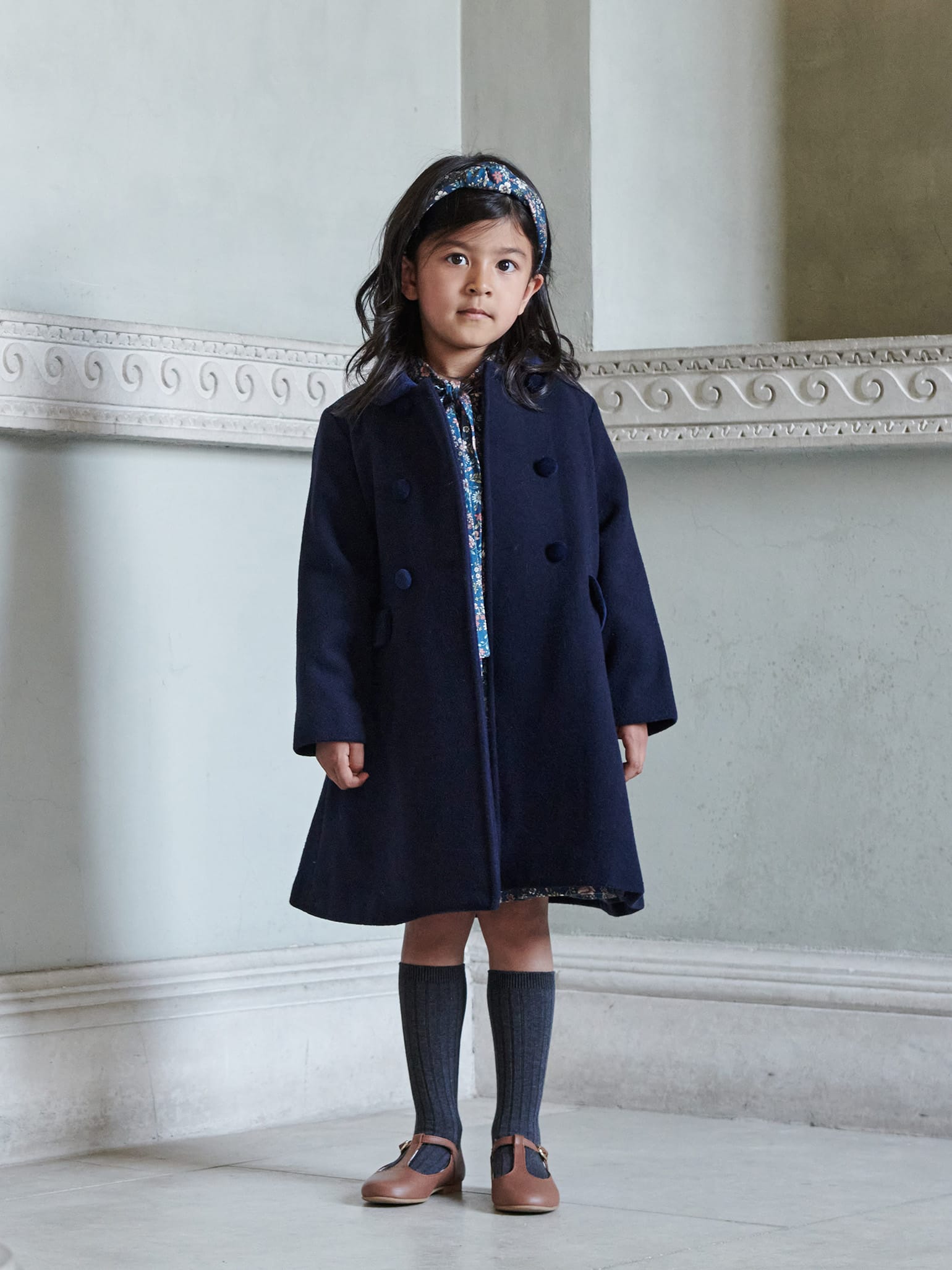 Girls deals navy coat