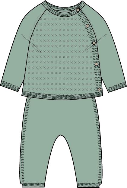 Sage Samuel Merino Baby Knitted Set