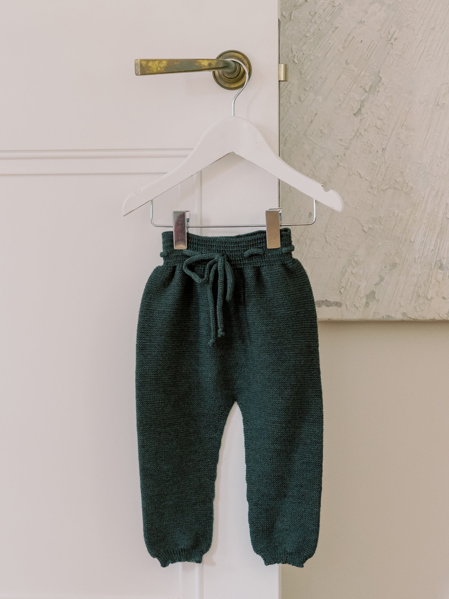 Olive Green Augusto Merino Baby Knitted Pants