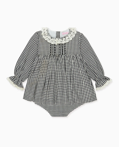 Black Gingham Aurelia Baby Girl Set