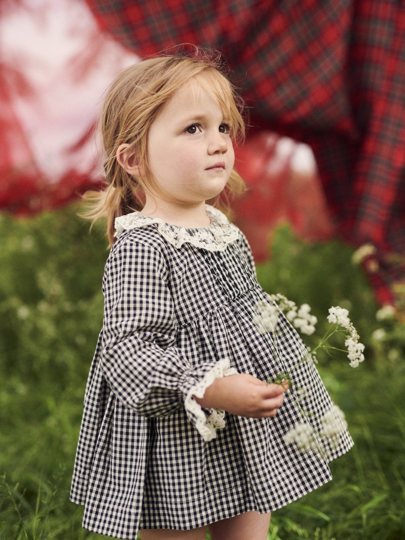 Black Gingham Aurelia Baby Girl Set