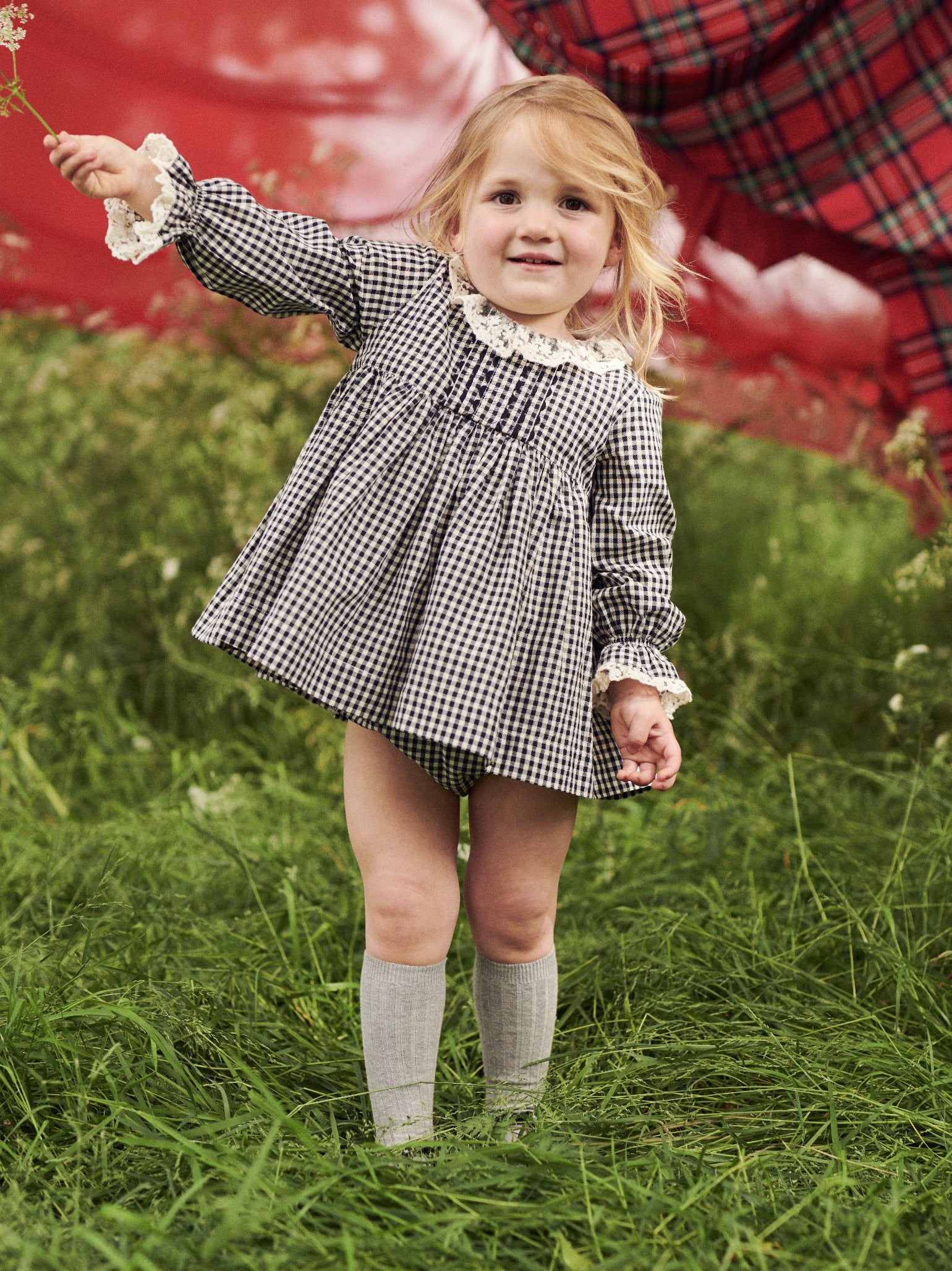 Black Gingham Aurelia Baby Girl Set