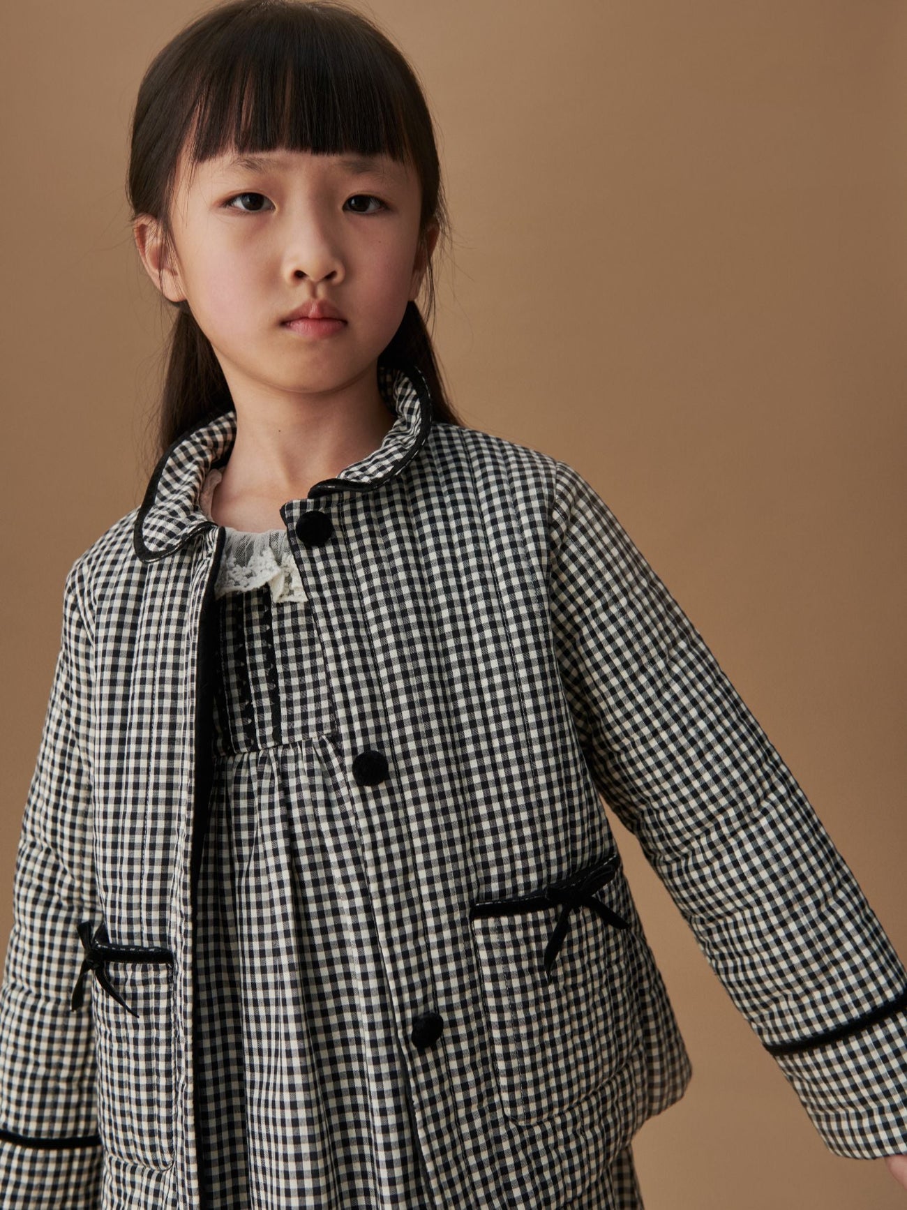 Black Gingham Gabriella Girl Jacket