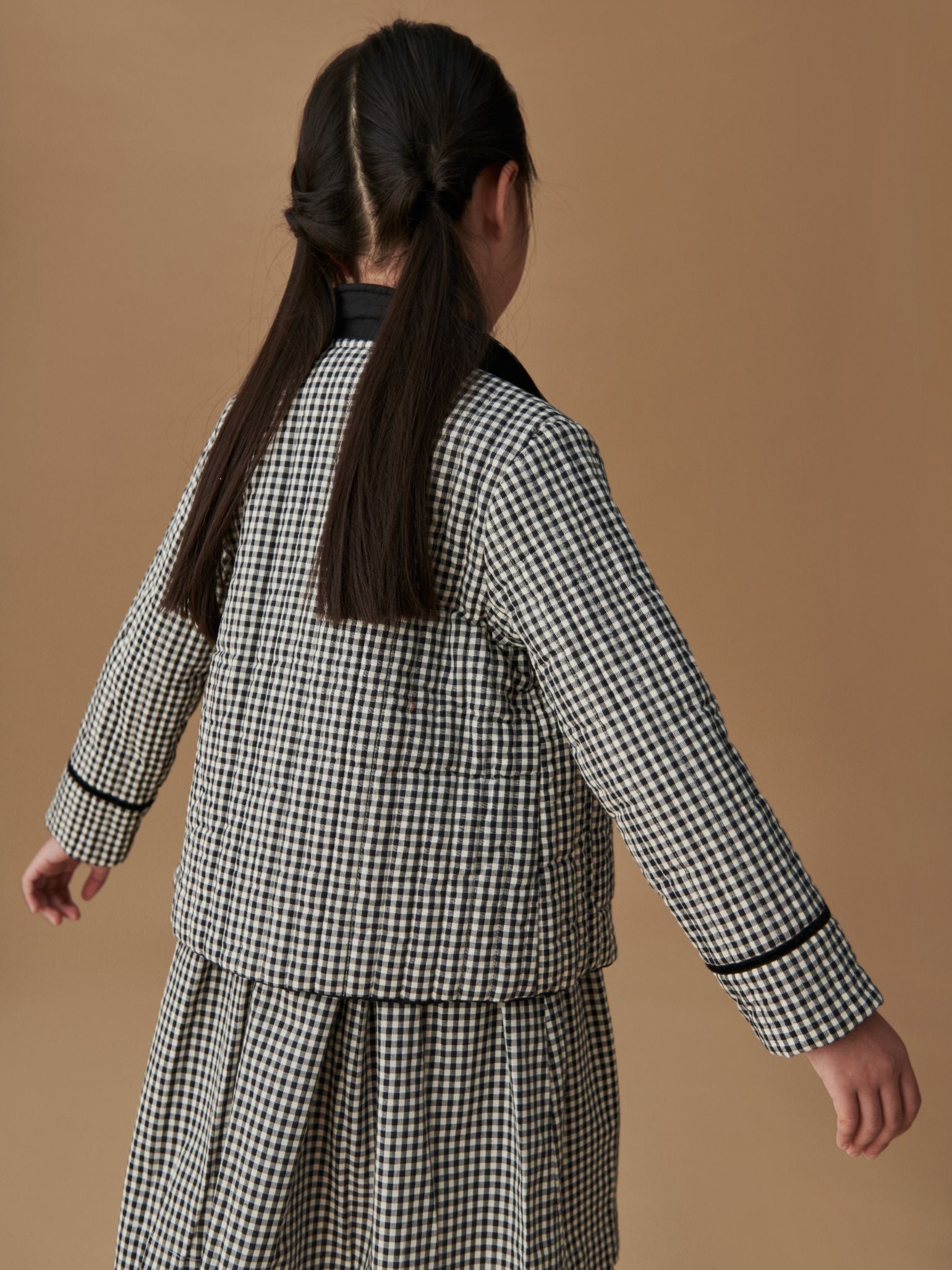 Black Gingham Gabriella Girl Jacket