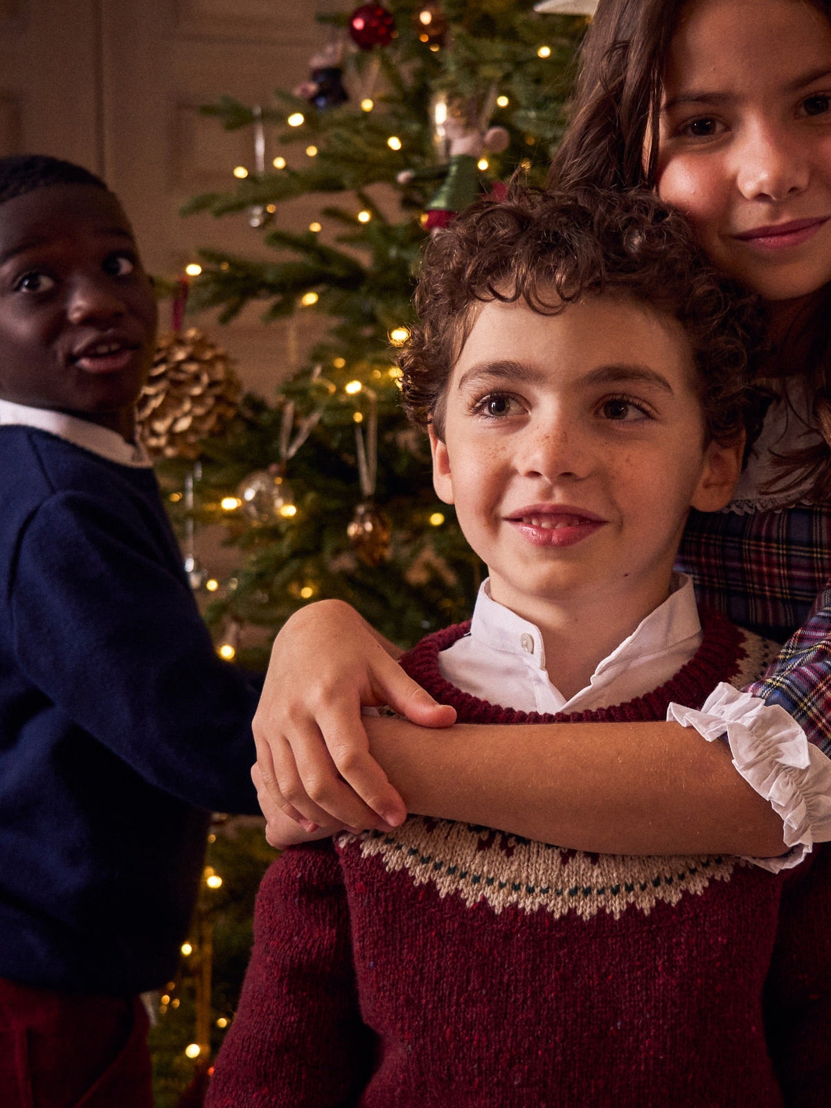Burgundy Fair Isle Merino Kids Jumper