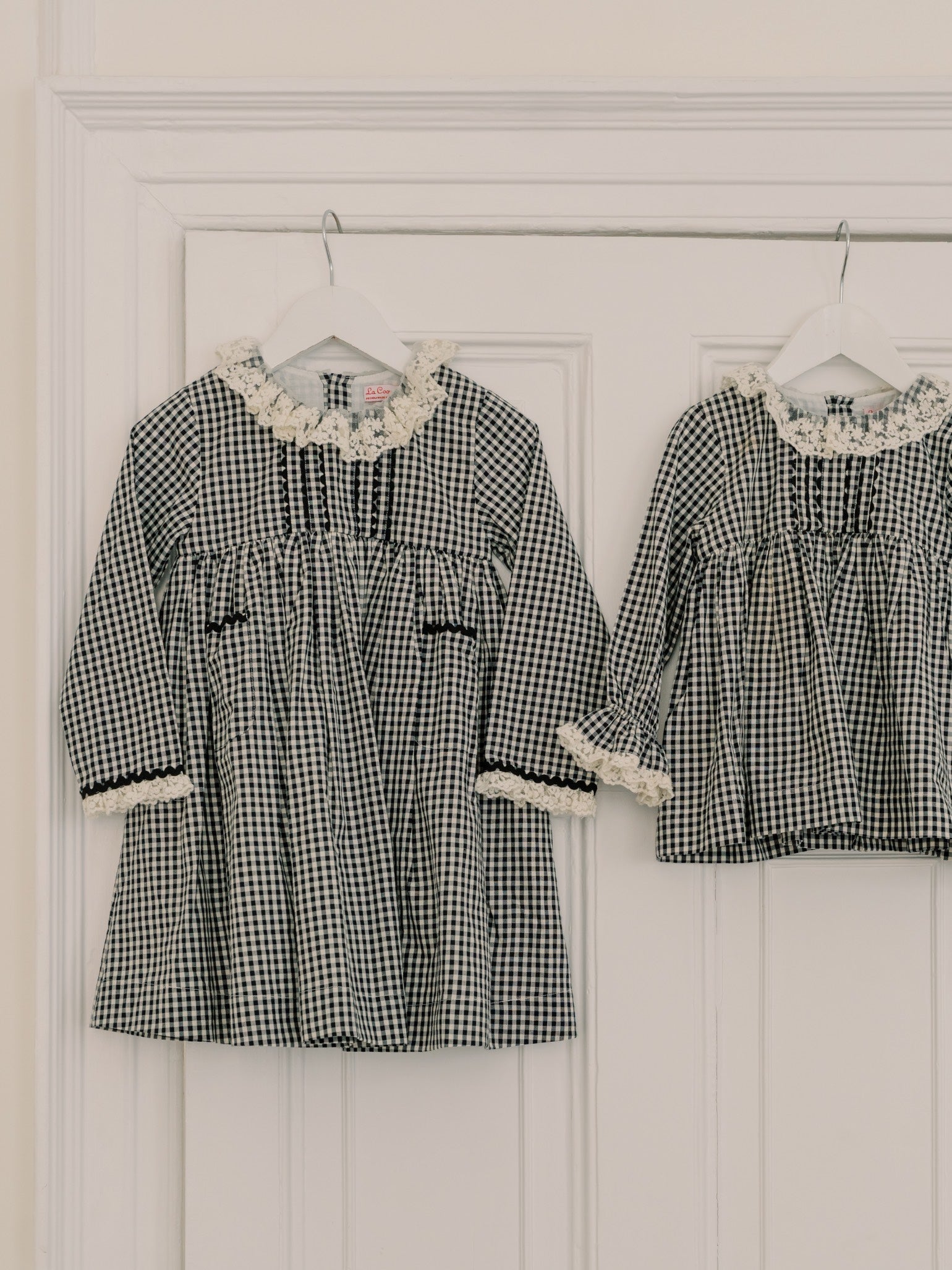 Black Gingham Aurelia Girl Empire Dress