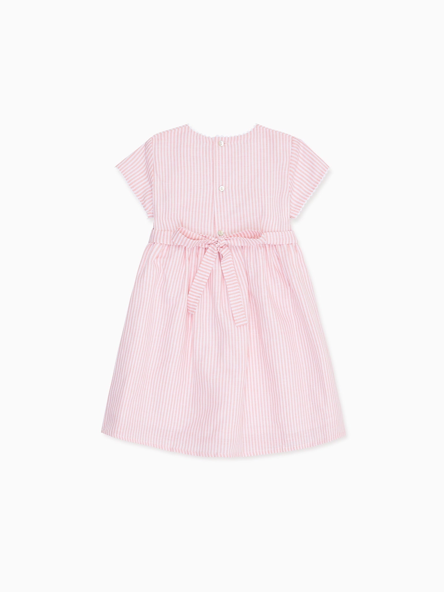 Pink Stripe Ava Girl Hand-Smocked Dress