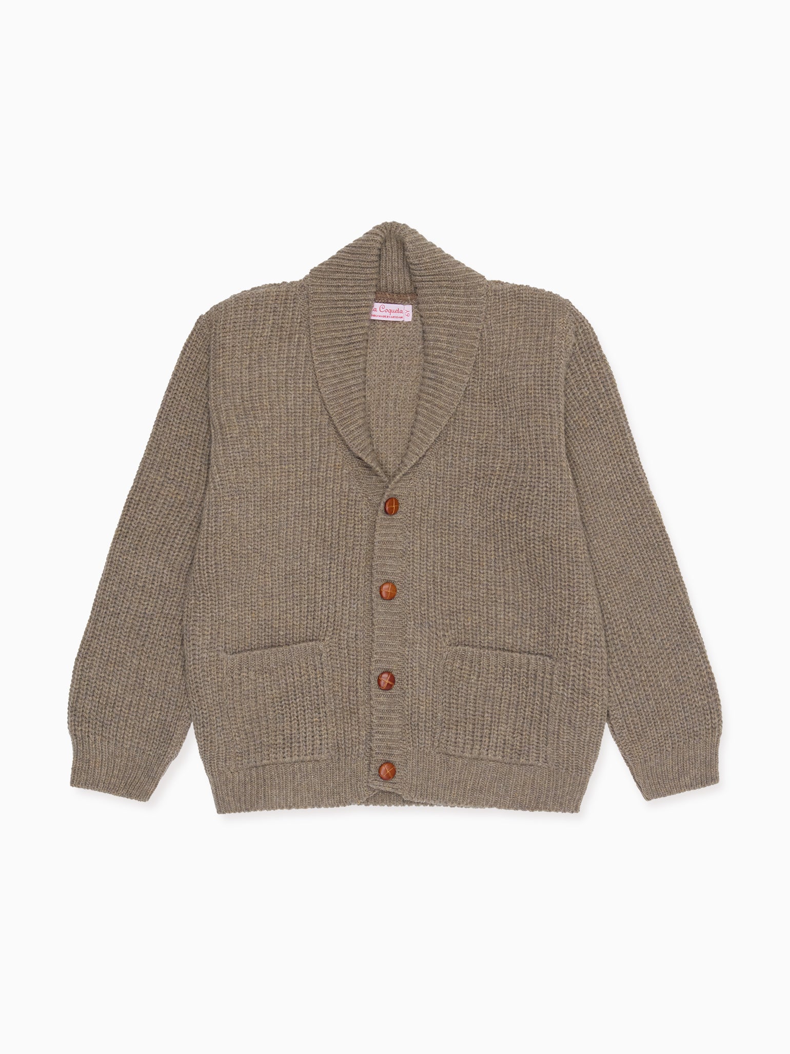 Taupe Axel Merino Boy Cardigan