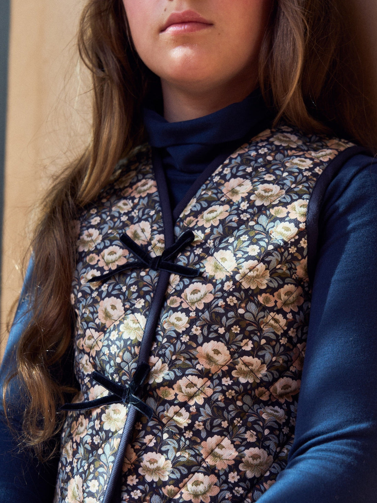 Navy Floral Azari Girl Gilet