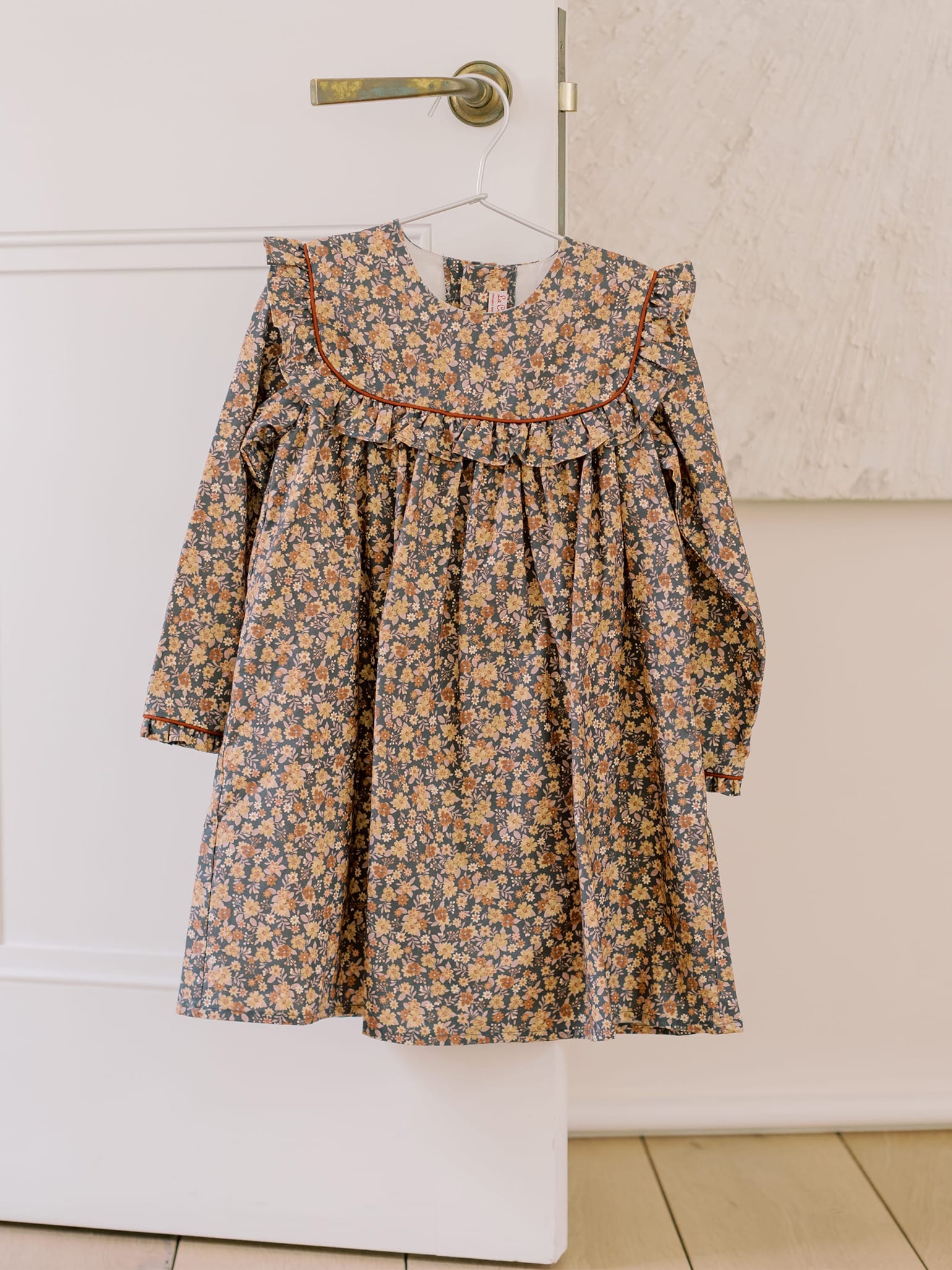 Camel Floral Azuna Girl Empire Dress