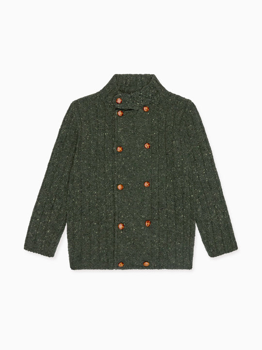 Olive Bolo Merino Boy Cardigan La Coqueta Kids