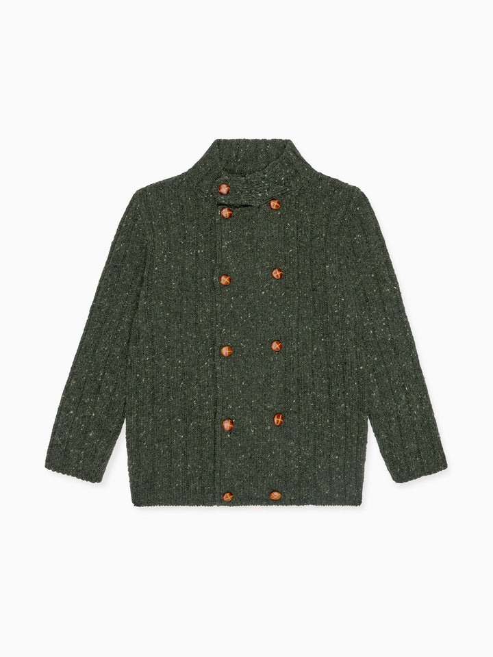 Olive Bolo Merino Boy Cardigan La Coqueta Kids
