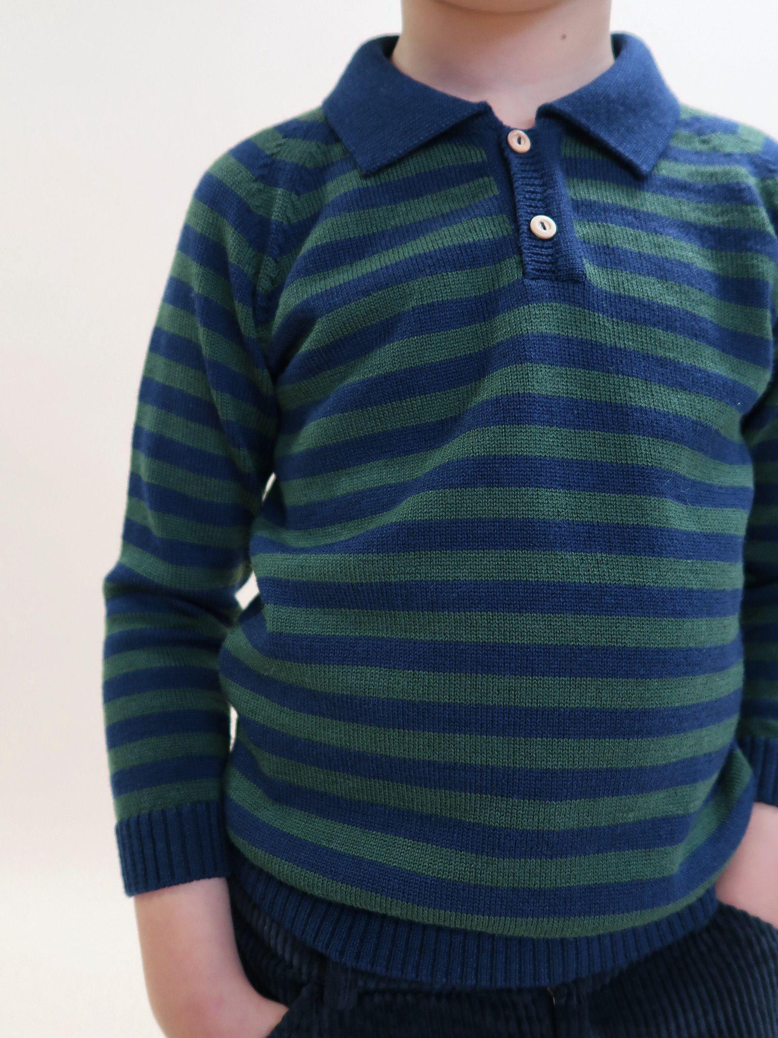 Navy Stripe Brio Merino Boy Jumper