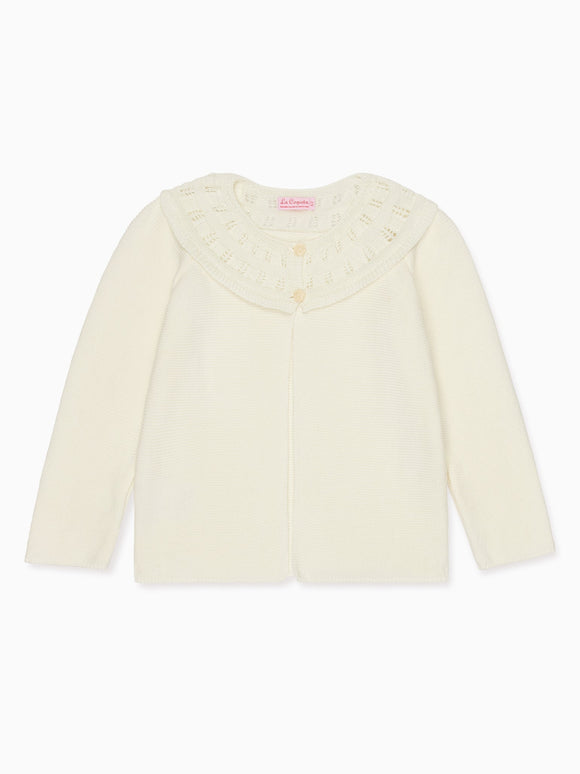Ivory Baena Cotton Girl Cardigan