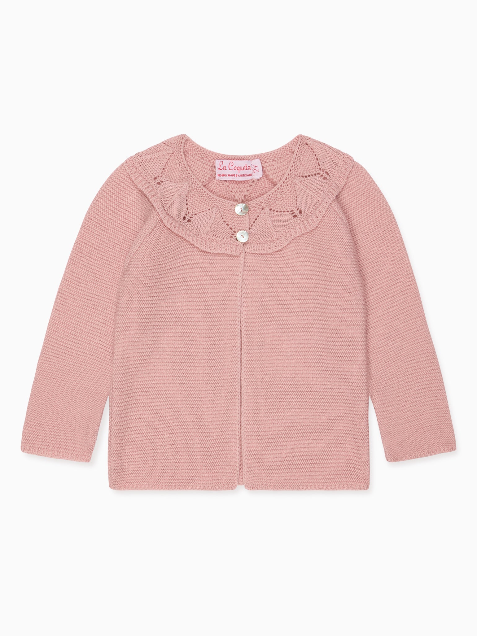 Pink Baena Merino Baby Girl Cardigan