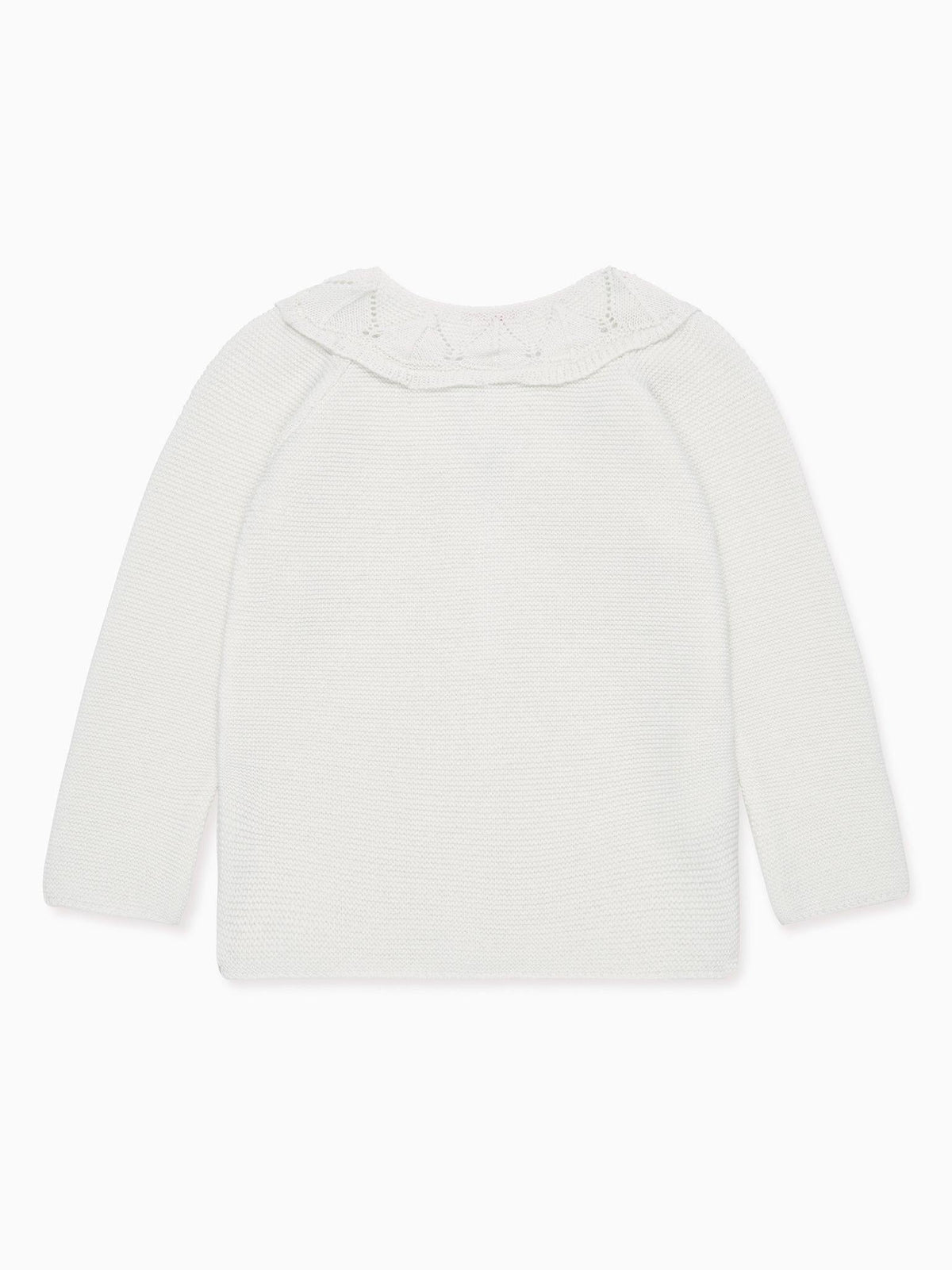 Ivory Baena Merino Girl Cardigan