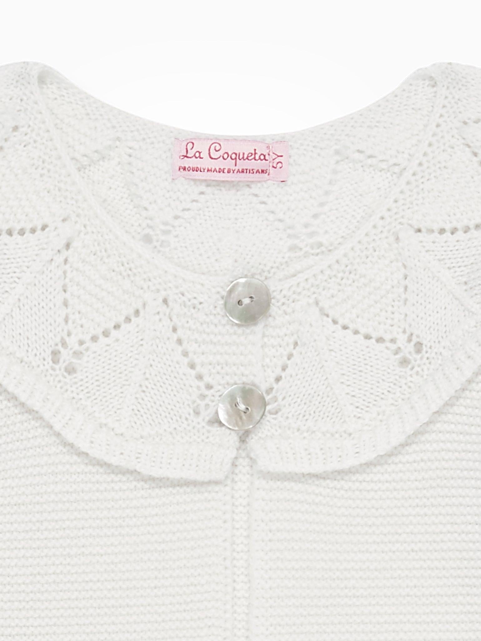 Ivory Baena Merino Girl Cardigan