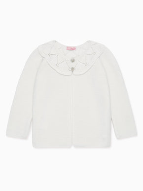 Ivory Baena Merino Girl Cardigan