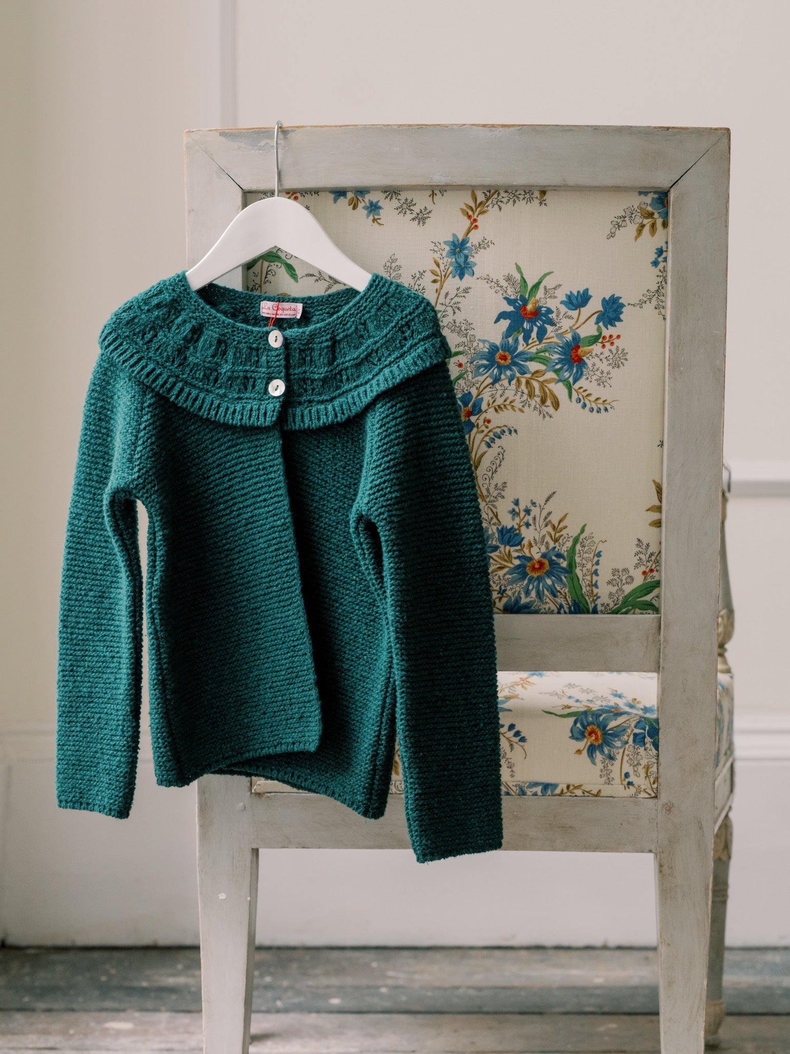 Forest Green Baena Merino Girl Cardigan